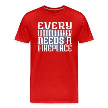 gift idea plumber jokes dad john carpenter - Men's Premium Organic T-Shirt - red - Front - Damien (186cm)