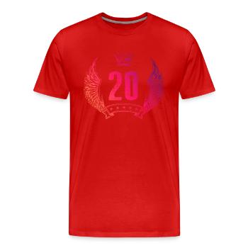 Couronne de 20 chiffres - T-shirt bio Premium Homme - rouge - Devant - Damien (186cm)