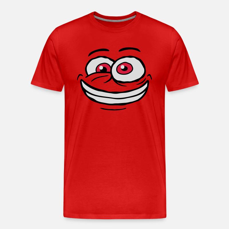 Verrücktes Comic Gesicht Design - Männer Premium Bio T-Shirt - Rot