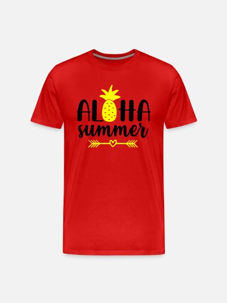 Aloha Summer - Men's Premium Organic T-Shirt - red