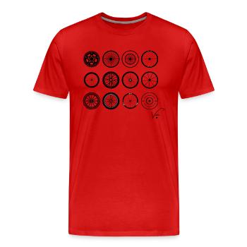 roues de vélo - T-shirt bio Premium Homme - rouge - Devant - Damien (186cm)