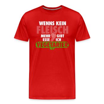 Sarkastisch Nicht Vegetarisch - Fun - Männer Premium Bio T-Shirt - Rot - Vorne - Damien (186cm)