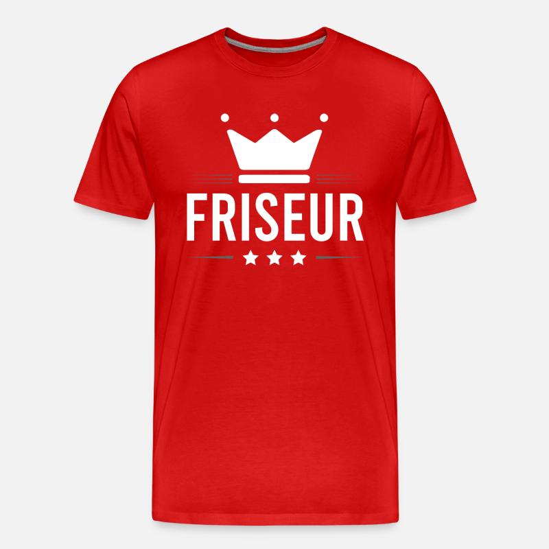 Friseur Beruf - Männer Premium Bio T-Shirt - Rot