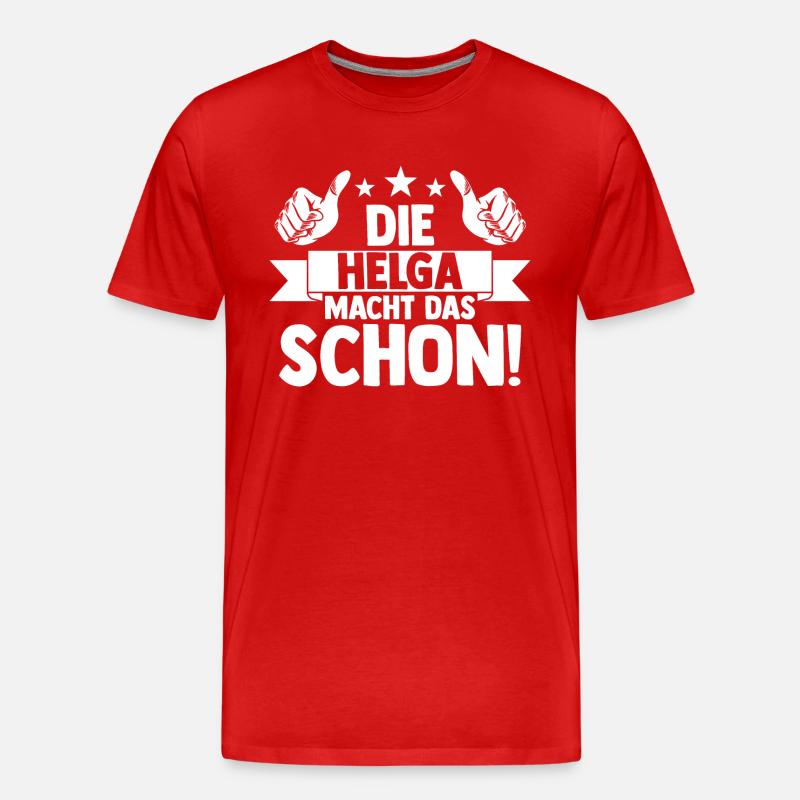Helga - Männer Premium Bio T-Shirt - Rot