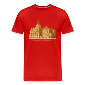 Stollberg Mairie District d’Erzgebirge Ville de Saxe - T-shirt bio Premium Homme - rouge - Devant - Damien (186cm)