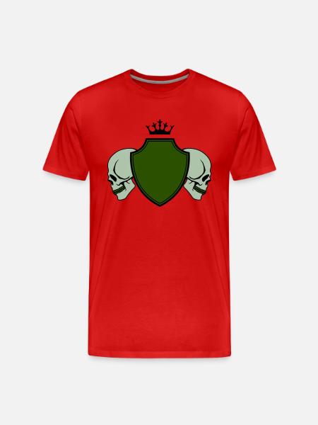 Skull coat of arms - Men's Premium Organic T-Shirt - red