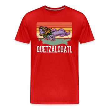 Quetzalcoatl Axolotl Mexique Divinité Aztèque - T-shirt bio Premium Homme - rouge - Devant - Damien (186cm)