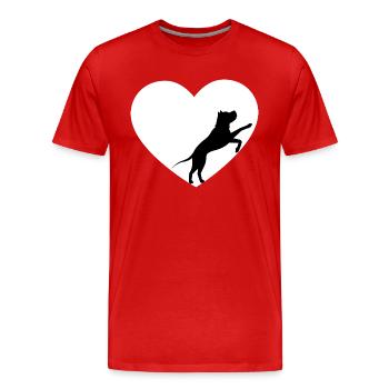Hund Dog - Männer Premium Bio T-Shirt - Rot - Vorne - Damien (186cm)