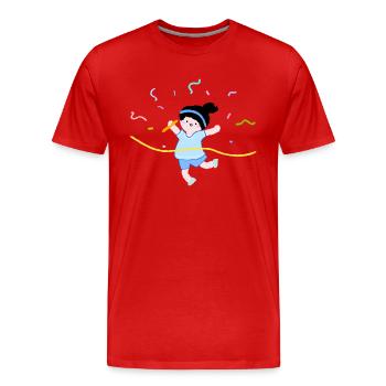 Course à pied - T-shirt bio Premium Homme - rouge - Devant - Damien (186cm)