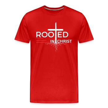 Enracinés en Christ - Colossiens 2:7 Vêtements - T-shirt bio Premium Homme - rouge - Devant - Damien (186cm)