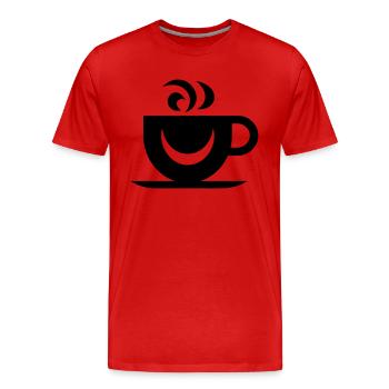 Kaffee - Männer Premium Bio T-Shirt - Rot - Vorne - Damien (186cm)