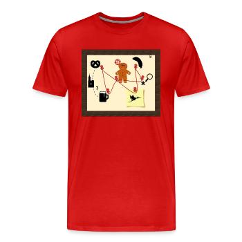 Alsace Detective - Men's Premium Organic T-Shirt - red - Front - Damien (186cm)