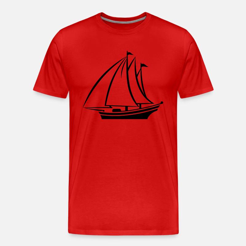 Segelschiff - Männer Premium Bio T-Shirt - Rot