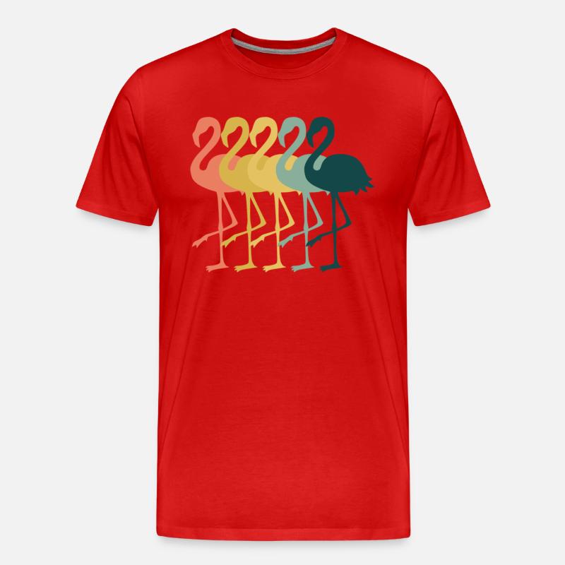 Flamingo Retro - Männer Premium Bio T-Shirt - Rot