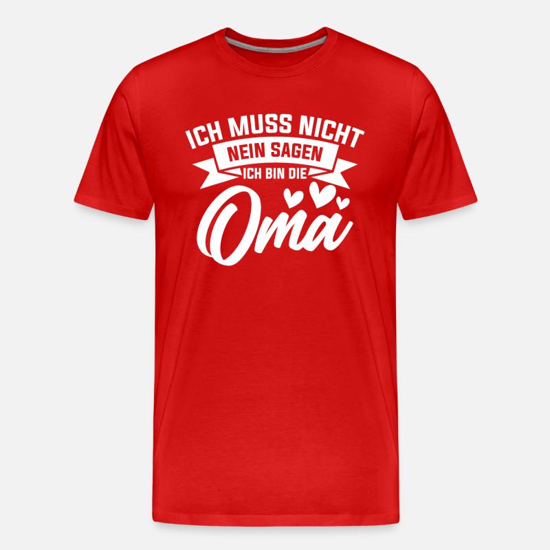 Oma Spruch Geschenk Grossmutter - Männer Premium Bio T-Shirt - Rot