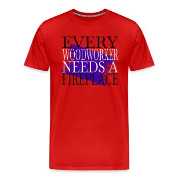 Woodworking Fun Funny Carpenter Citations - T-shirt bio Premium Homme - rouge - Devant - Damien (186cm)