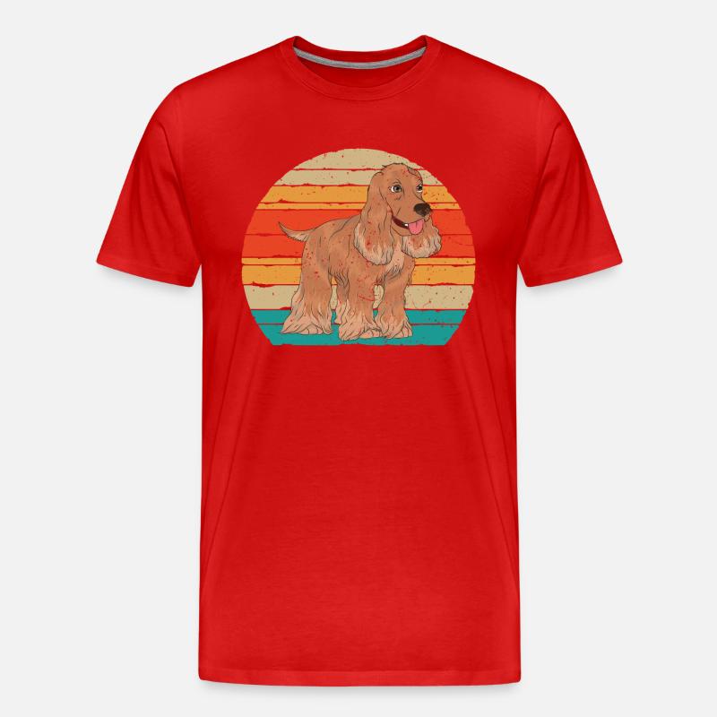 Retro Cocker Spaniel - Männer Premium Bio T-Shirt - Rot