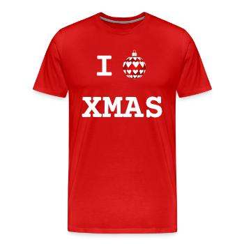 Ich liebe Weihnachten | XMAS - Männer Premium Bio T-Shirt - Rot - Vorne - Damien (186cm)