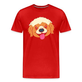 Süßer Welpe Hundesitter - Männer Premium Bio T-Shirt - Rot - Vorne - Damien (186cm)
