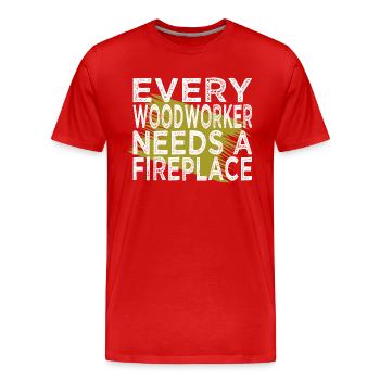 badge carpenter americas blogger plumber - Männer Premium Bio T-Shirt - Rot - Vorne - Damien (186cm)