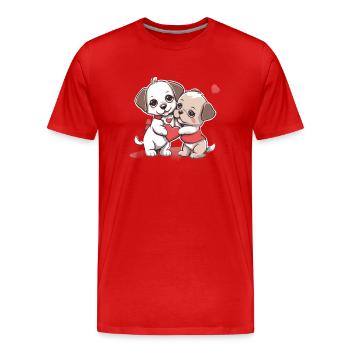 Jugendliebe - Männer Premium Bio T-Shirt - Rot - Vorne - Damien (186cm)