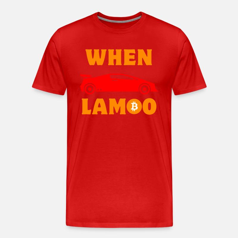 Krypto When Lambo BTC Bitcoin - Männer Premium Bio T-Shirt - Rot