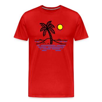 Palm Island - Men's Premium Organic T-Shirt - red - Front - Damien (186cm)
