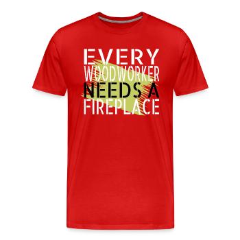 Idée de cadeau d’anniversaire d’arboriste bûcheron - T-shirt bio Premium Homme - rouge - Devant - Damien (186cm)