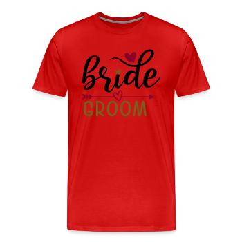 Braut & Bräutigam: Hochzeitsfeier - Männer Premium Bio T-Shirt - Rot - Vorne - Damien (186cm)