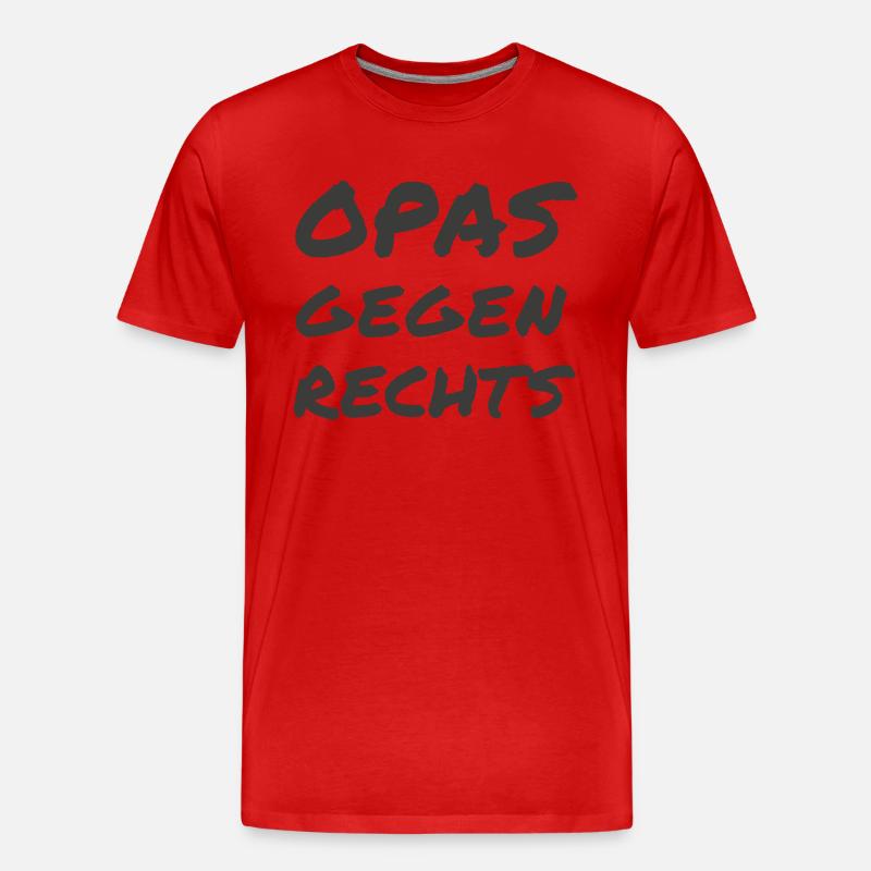 Opas gegen Rechts - Männer Premium Bio T-Shirt - Rot
