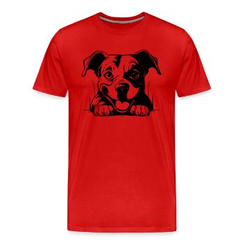 Staffordshire Bull Terrier - Men's Premium Organic T-Shirt - red - Front - Damien (186cm)