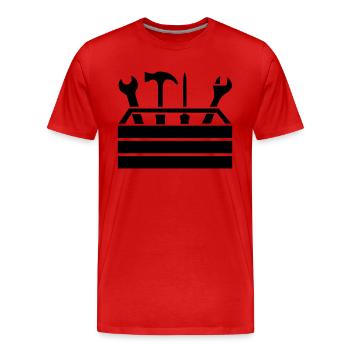 Boîte à outils de l’atelier 1 - T-shirt bio Premium Homme - rouge - Devant - Damien (186cm)