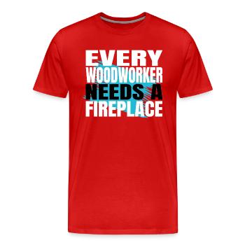 Cadeau Chop Wood Blogger Carpenter Blagues Dictons - T-shirt bio Premium Homme - rouge - Devant - Damien (186cm)