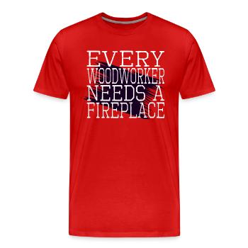 axes funny carpenter cabinetmaker lumber - Männer Premium Bio T-Shirt - Rot - Vorne - Damien (186cm)