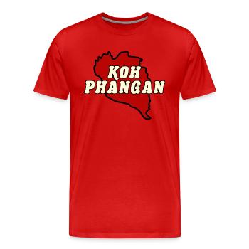 Koh Phangan Insel Karte rot - Männer Premium Bio T-Shirt - Rot - Vorne - Damien (186cm)