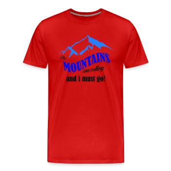 Les montagnes appellent la copie - T-shirt bio Premium Homme - rouge - Devant - Damien (186cm)