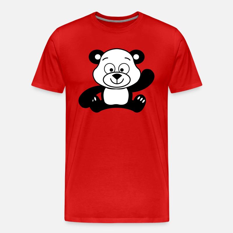 pandabär cute - Männer Premium Bio T-Shirt - Rot