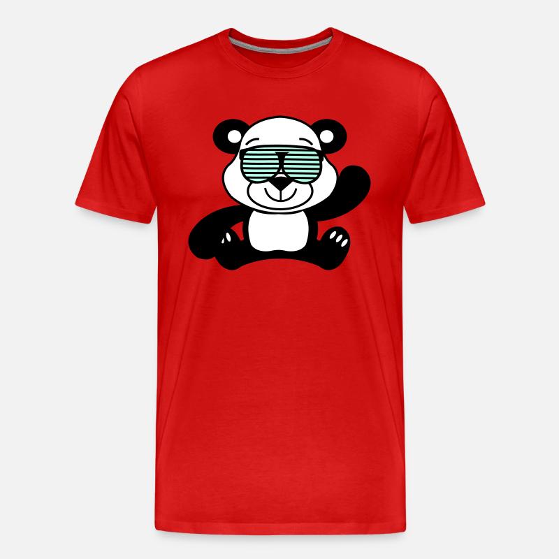 pandabär cool - Männer Premium Bio T-Shirt - Rot