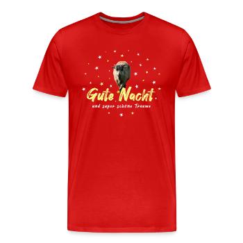 Bonne Chemise de Nuit Chemise De Nuit Ciel Étoilé - T-shirt bio Premium Homme - rouge - Devant - Damien (186cm)