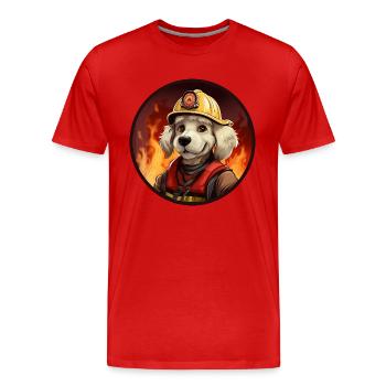 Chien de pompier - T-shirt bio Premium Homme - rouge - Devant - Damien (186cm)