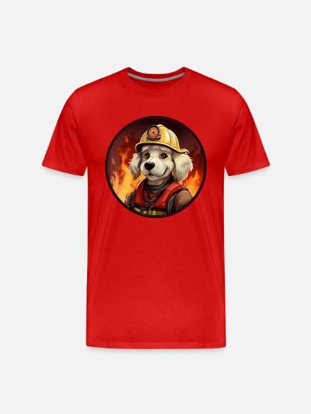 Chien de pompier - T-shirt bio Premium Homme - rouge