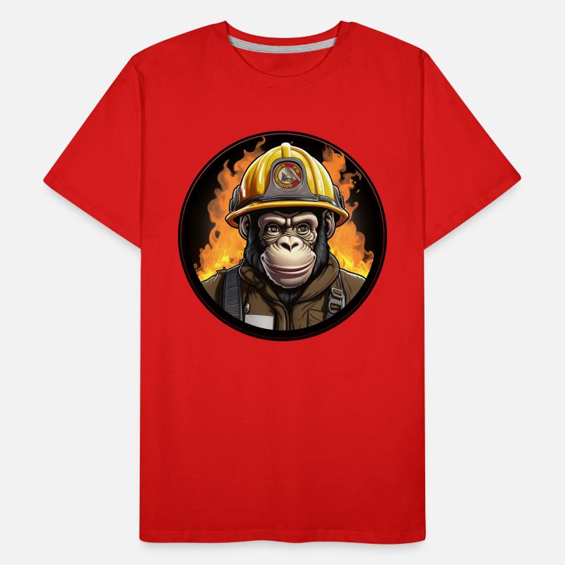 Brigade de pompiers de chimpanzés T-shirt bio Premium Homme
