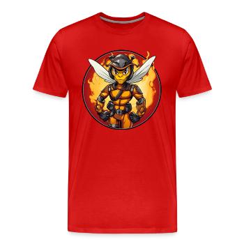 Wespe Feuerwehr - Männer Premium Bio T-Shirt - Rot - Vorne - Damien (186cm)