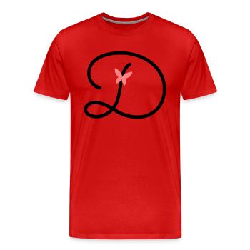 Buchstabe D Schmetterlingsbuchstabe - Männer Premium Bio T-Shirt - Rot - Vorne - Damien (186cm)