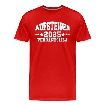 Aufsteiger 2025 Verbandsliga Aufstieg Fußball - Männer Premium Bio T-Shirt - Rot - Vorne - Damien (186cm)