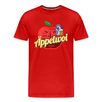 Äppelwoi Francfort Allemagne Ebbelwoi Souvenir - T-shirt bio Premium Homme - rouge - Devant - Damien (186cm)