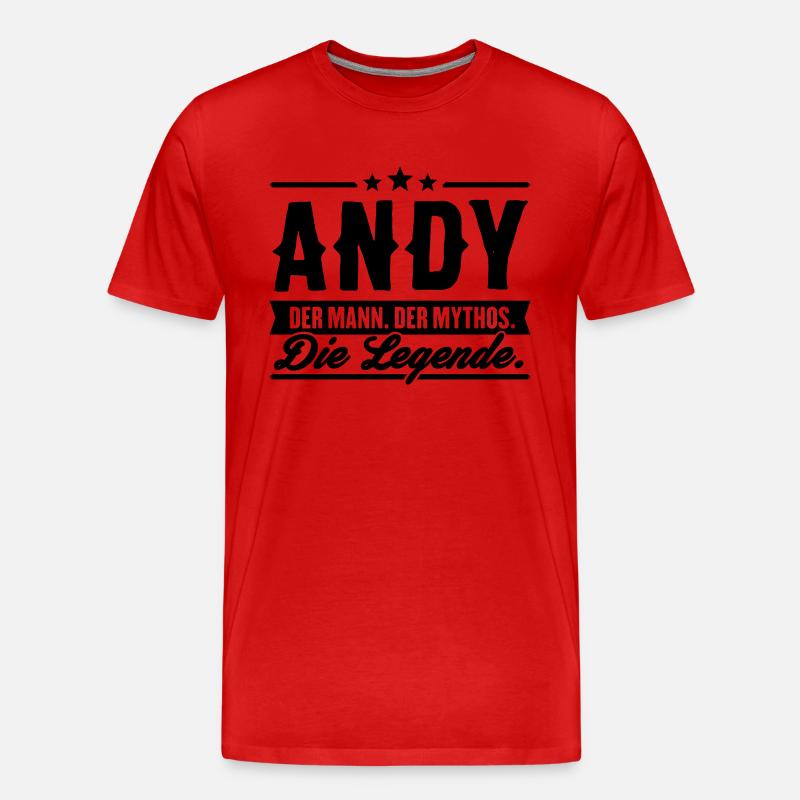 Mann Mythos Legende Andy - Männer Premium Bio T-Shirt - Rot
