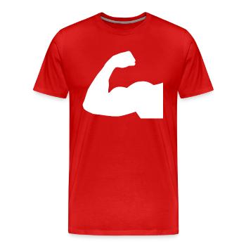 Arm 3 - Männer Premium Bio T-Shirt - Rot - Vorne - Damien (186cm)