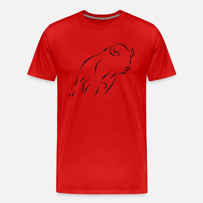 Bison - schwarz - Männer Premium Bio T-Shirt - Rot