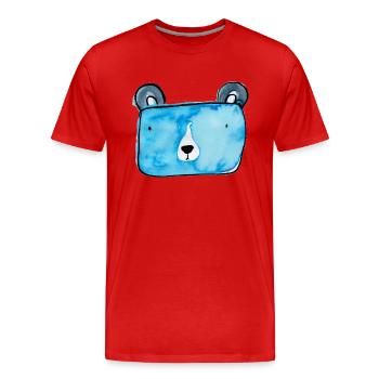 Bärli - Men's Premium Organic T-Shirt - red - Front - Damien (186cm)